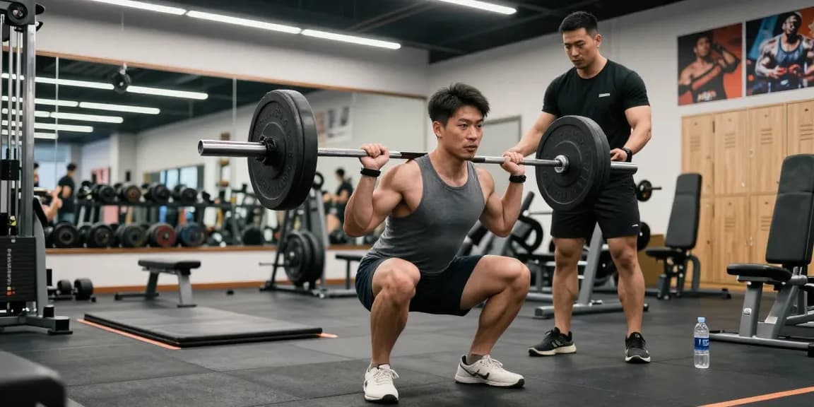 Anabolika Shop: Bodybuilder im Fitnessstudio bei intensivem Training mit Langhantel