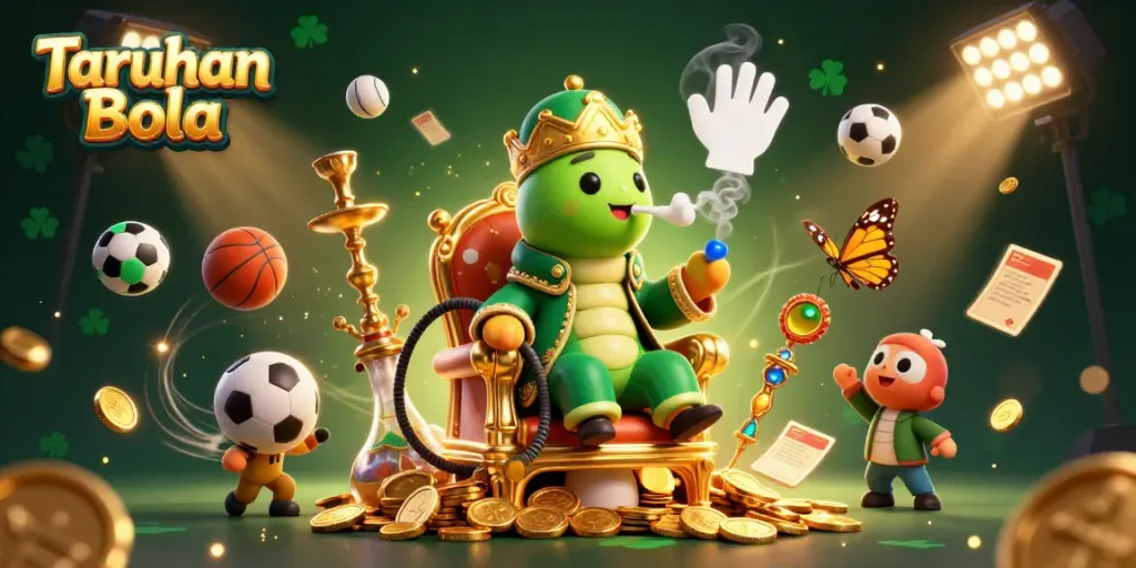 Engage in Taruhan Bola and experience the excitement of sports betting with vibrant characters and elements.