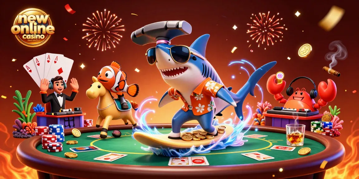 Experience excitement at a new online casino Australia with a lively 3D shark and colorful characters.