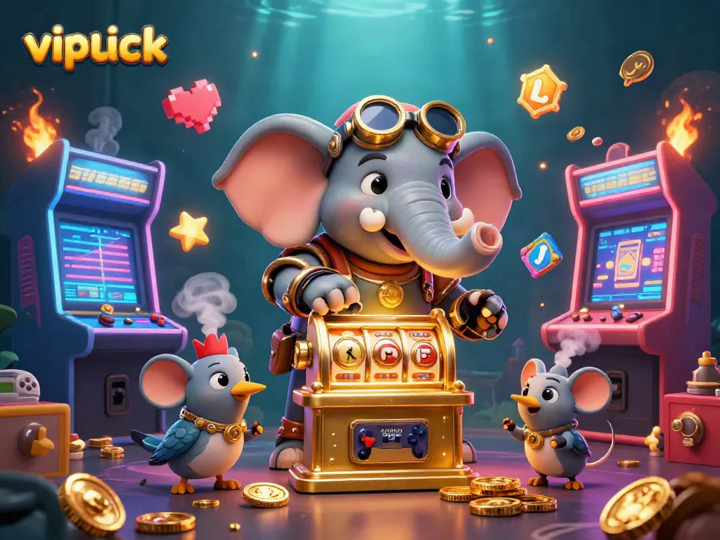Spin and win at vipluck casino with a 3D steampunk-themed slot machine adventure.