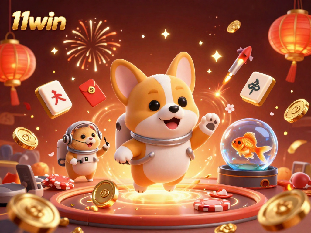 Engage with thrilling gambling experiences at 11win in a vibrant, dynamic space casino scene featuring floating elements.