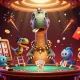 Zoccer Casino Alternativen: Gewinnen Sie mit einem spannenden 3D-Casino-Abenteuer mit glücklichen Dinosauriern.