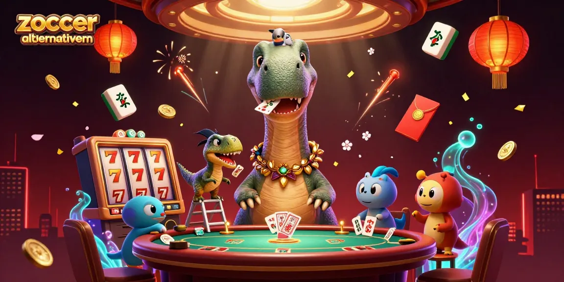 Zoccer Casino Alternativen: Gewinnen Sie mit einem spannenden 3D-Casino-Abenteuer mit glücklichen Dinosauriern.