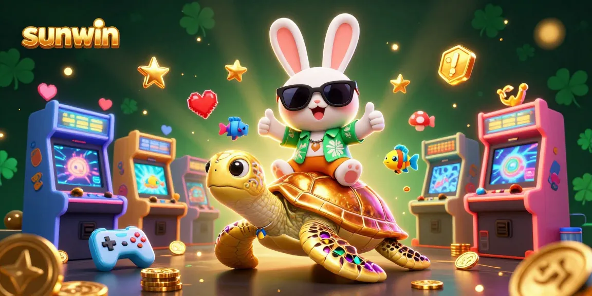 Sunwin portrays a thrilling casino adventure with animated characters and vibrant gaming elements.