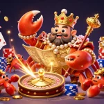 Cascading treasures and the majestic crab emperor in action at cổng game sunwin